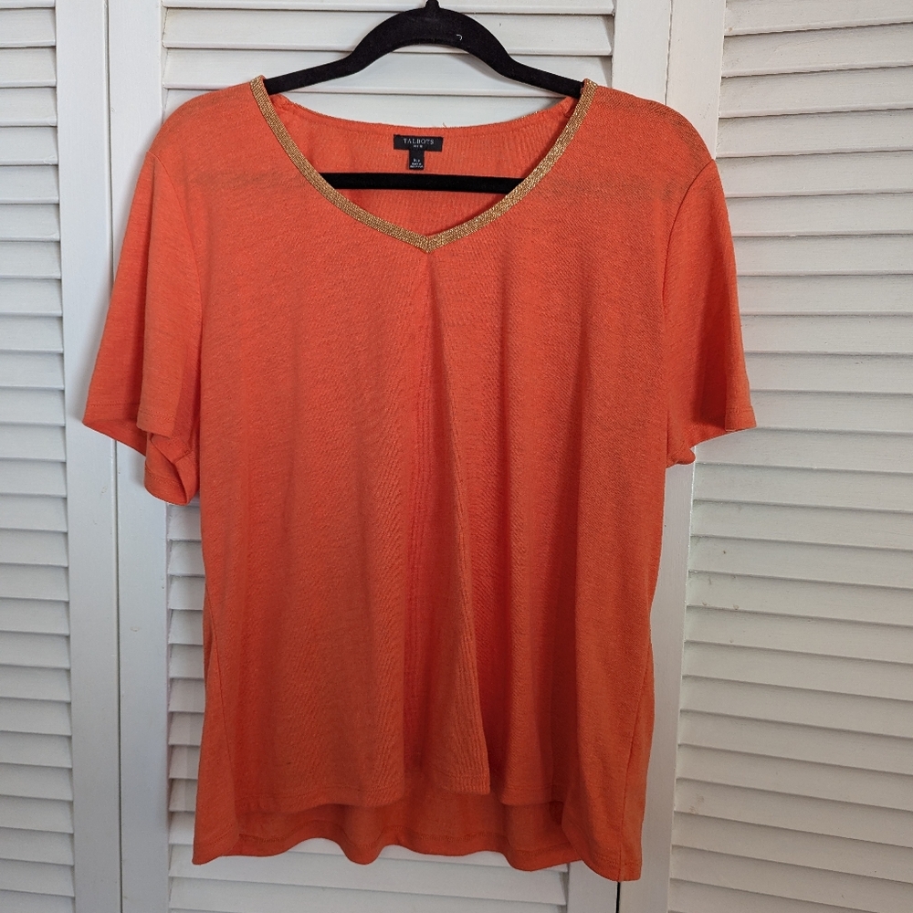 Talbots Orange Short Sleeve Relaxed T-Shirt